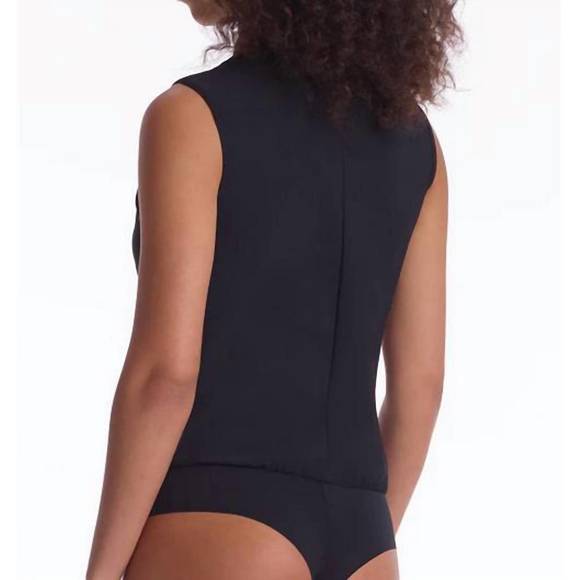 NEW COMMANDO classic sleevelesss button up bodysuit in black - Picture 2 of 3